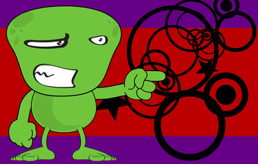 funny alien cartoon background in vector format
