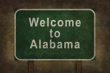 Alabama roadside sign illustration, with distressed ominous back