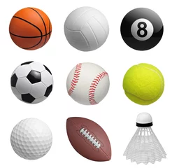 Photo sur Plexiglas Sports de balle Set of balls isolated on white background