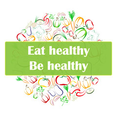 Healthy Eating concept banner white bacckground