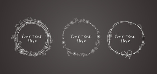 Autumn Floral Frame Collections of black background