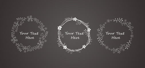 Autumn Floral Frame Collections of black background