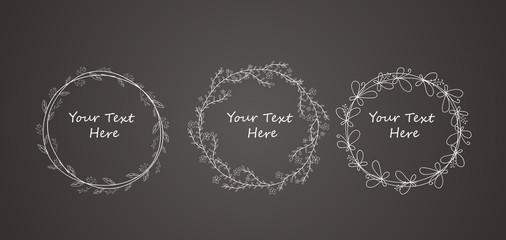 Autumn Floral Frame Collections of black background