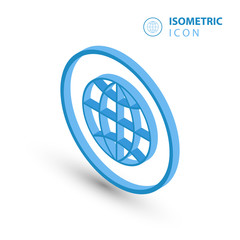 Isometric globe icon.