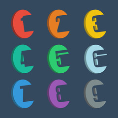 Isometric numbers set. Design vector illustration.