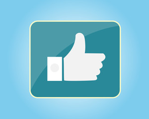 Like icon white on blue background vector.