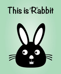 Obraz premium This is rabbit, bunny vector, cute rabbit colorful. green background