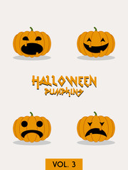 Halloween pumpkin vector set