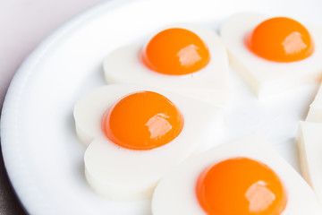 Fried egg heart-shaped