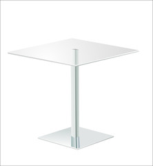 modern glass table isolated on white background