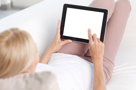 Woman with digital tablet