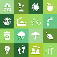Ecology icons set