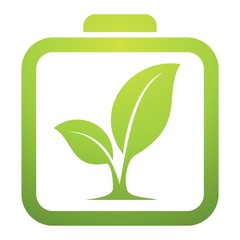 battery energy saving. Save environment and green energy concept