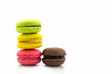 Sweet and colourful french macaroons or macaron.