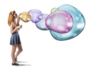 Colorful soap bubbles