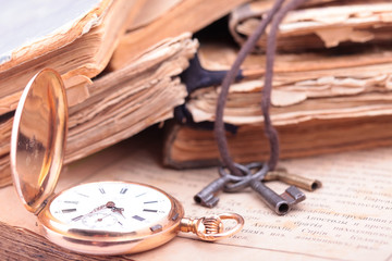 Vintage pocket watch closeup