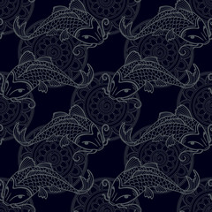 Koi carps seamless texture