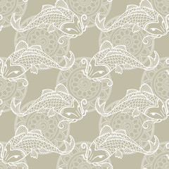 Koi carps seamless texture