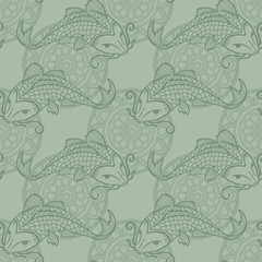 Koi carps seamless texture