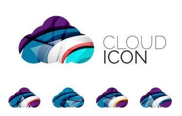 Set of abstract cloud computing icons, business logotype