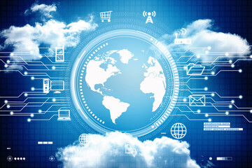 Obraz premium globe internet connecting
