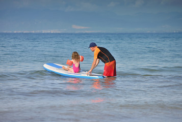 surfer avec son papa