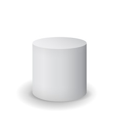 Matt White cylinder with shadow.