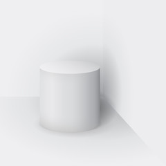 Matt White cylinder with shadow.