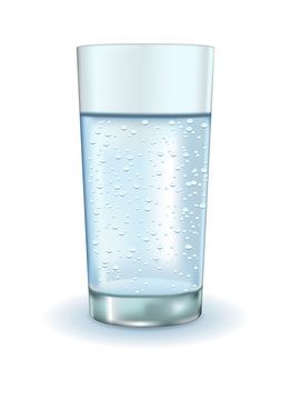 Glass of sparkling water. 
