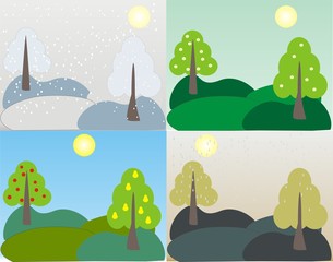 Four seasons vector
