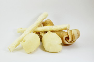 dog snack chicken leg and bone