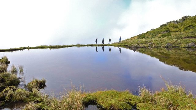 Alpine helihiking on the tundra at Cerroes Yanteles in Parque Nacional Corcovado in Southern Chile.