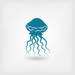 blue jellyfish logo symbol