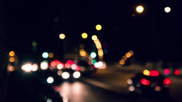 Traffic Bokeh by Night in Paris