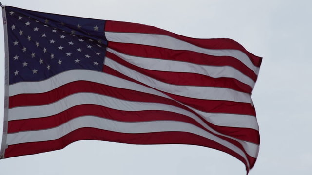 The flag of the United States of America flying in wind, Washington DC, USA.