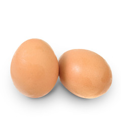 Two eggs isolate on white background