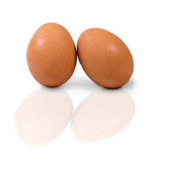 Two eggs isolate on white background
