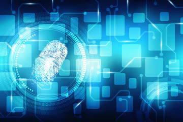 Obraz premium Fingerprint Scanning Technology Concept Illustration