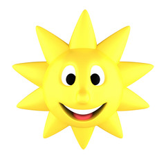 Yellow sun smiling