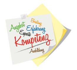 Post it | Notizzettel | Kompetenz Erfahrung Experte Ausbildung Beratung Angebot