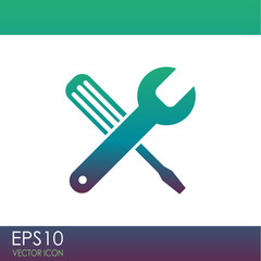 Screwdriver and Wrench. Tools vector icon. Settings icon.