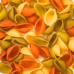 Pasta Conchiglie colorata  texture background