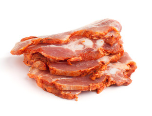 Raw pork bacon