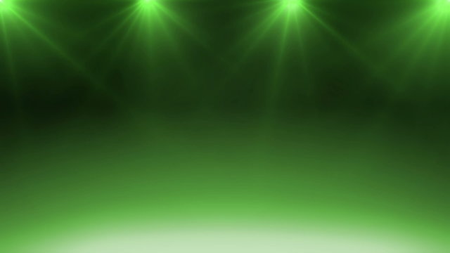 Animated green spot lighting background. Looping motion design.