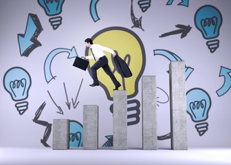 Composite image of side view of walking tradesman