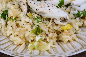 Risotto with calamari