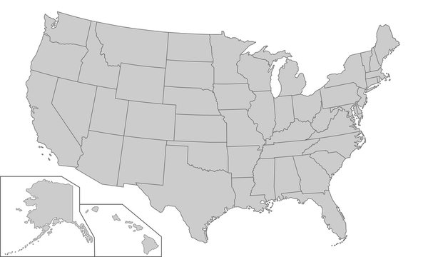 USA in Grau (einzeln)