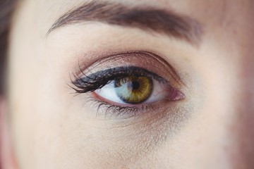 Eye with eyeliner and eyeshadow