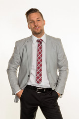 Manager vor weißem Hintergrund