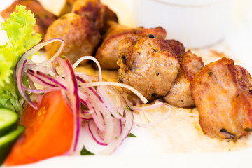 Pork bbq barbecue on a plate